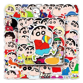 50 ชิ้นตลก Crayon Shin Chan สติกเกอร์กันน้ํา DIY สําหรับโทรศัพท์แล็ปท็อปรถสติกเกอร์ Creative Home Decal