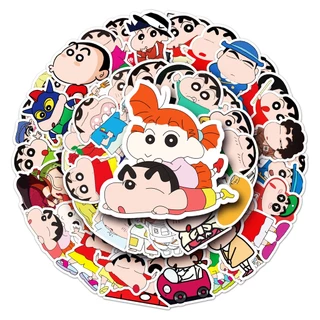 50 ชิ้นตลก Crayon Shin Chan สติกเกอร์กันน้ํา DIY สําหรับโทรศัพท์แล็ปท็อปรถสติกเกอร์ Creative Home Decal