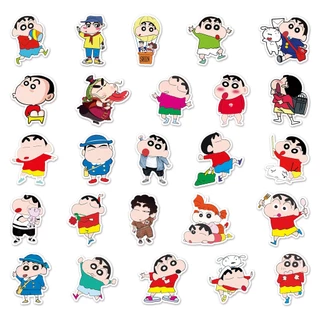 50 ชิ้นตลก Crayon Shin Chan สติกเกอร์กันน้ํา DIY สําหรับโทรศัพท์แล็ปท็อปรถสติกเกอร์ Creative Home Decal