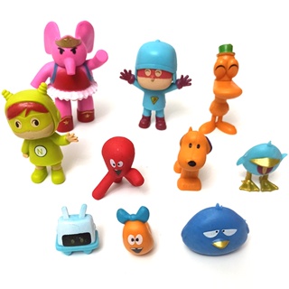 โมเดลตุ๊กตาฟิกเกอร์ Pocoyo Elly Pato Animal Loula Sleepy Bird Duck Elephant ของเล่นสําหรับเด็ก