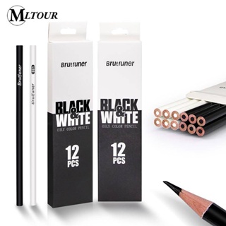 ดินสอสเก็ตภาพมืออาชีพ 2H-14B-White-Brown-Eraser Drawing Pencil Charcoal White Brown Writing and Sketching อุปกรณ์การเรียนปากกาเครื่องเขียน