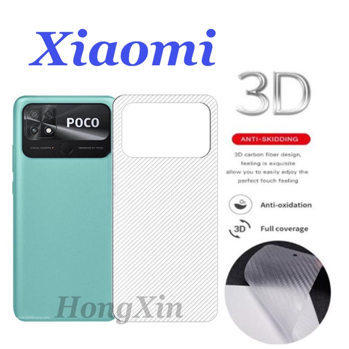 ฟิล์มคาร์บอนไฟเบอร์ ป้องกันด้านหลัง สําหรับ Xiaomi POCO C40 POCO F4 M4 X4 M3 F2 X3 Pro 5G X3 GT NFC F3 M3 Pro