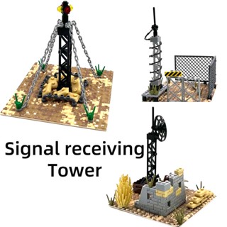Moc อุปกรณ์เสริมทหาร ลวดหนาม กระสอบทราย เหล็ก โซ่ อาคาร บล็อก WW2 รั้ว รับสัญญาณ ทาวเวอร์โมเดล ทหาร แข็งขึ้น ของขวัญ ของเล่น DIY