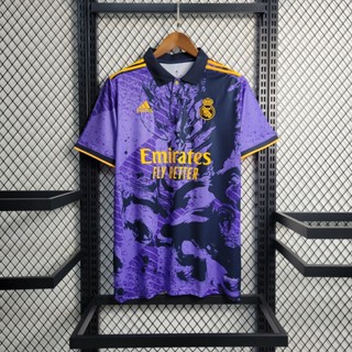 เสื้อกีฬาแขนสั้น ลายทีมชาติฟุตบอล Madrid 23-24 Real Black Dragon Special Edition AAA 2023