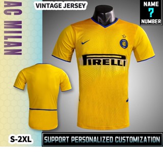 เสื้อกีฬาแขนสั้น ลายทีมชาติฟุตบอล Inter Milan 02-03 Second Away Game สไตล์วินเทจ ไซซ์ S-2XL