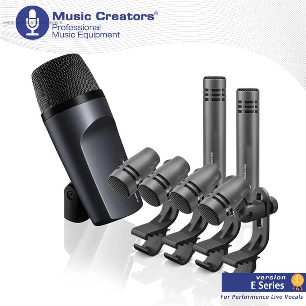 E600 ชุดไมโครโฟนเครื่องดนตรี กลองคาร์ดิออยด์ e604 e602 e614 พร้อมเคสอะลูมิเนียม สําหรับ band Sennhei