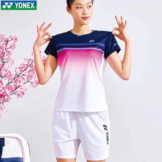 Yonex ใหม่ เสื้อกีฬาแบดมินตัน แขนสั้น แบบแห้งเร็ว สําหรับเด็กผู้ชาย และผู้หญิง