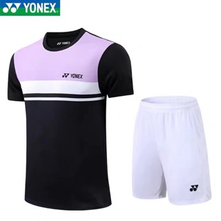 Yonex เสื้อกีฬาแบดมินตัน แขนสั้น แบบแห้งเร็ว สําหรับผู้ชายและผู้หญิง