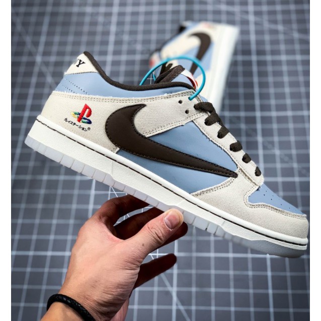 ☫สต็อกพร้อม Nike SB Dunk Low Travis Scott x Playstation X รองเท้าผ้าใบดีไซน์ใหม่