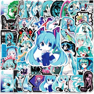 สติกเกอร์ กันน้ํา ลาย Hatsune Miku DIY แบบสร้างสรรค์ สําหรับติดตกแต่งรถยนต์ จํานวน 50 ชิ้น