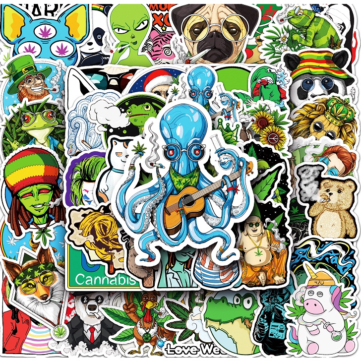 50 ชิ้นตลกสติกเกอร์กันน้ํา DIY สําหรับโทรศัพท์แล็ปท็อปรถสติกเกอร์ Creative Home Decal