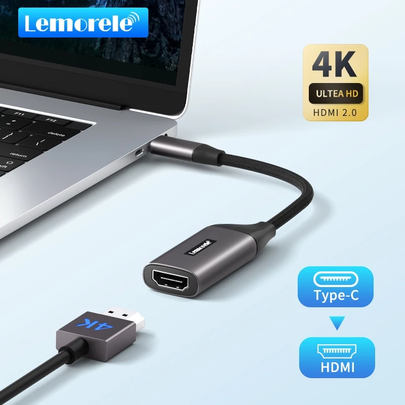 Lemorele L11 USB C Hub อะแดปเตอร์ HDMI 4K เหมาะสำหรับ iPad MacBook Pro โทรศัพท์มือถือแล็ปท็อป