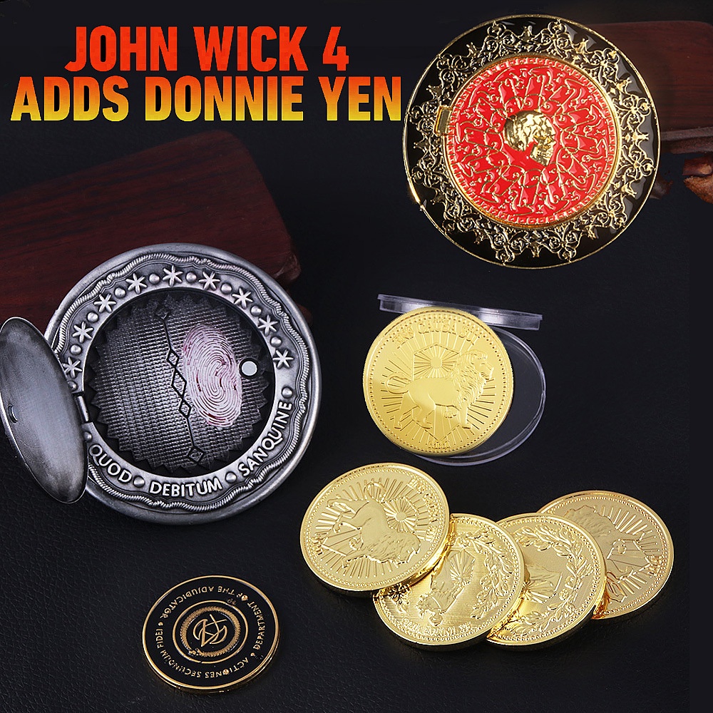 John Wick เหรียญทองคํา 4 Judgment Keanulivis Killer Blood Deed Blood Vow พร้อมเหรียญลายนิ้วมือ