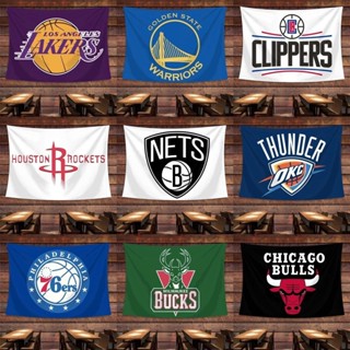 พรมตาข่าย ลายโลโก้ทีมบาสเก็ตบอล Nba Lakers Rocket สําหรับตกแต่งผนังห้องนอน หอพัก