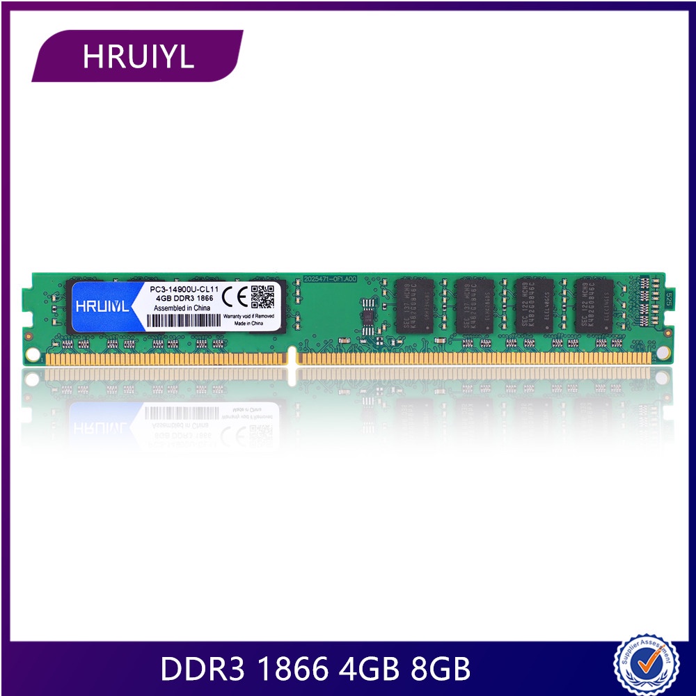 หน่วยความจํา HRUIYL แบบพกพา RAM DDR3 4GB 8GB 1866Mhz PC3-14900 = 1866Mhz เดสก์ท็อปอนุภาคโรงงาน