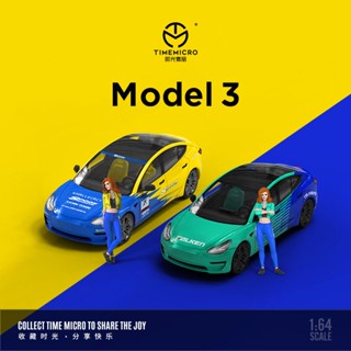 Timemicro TM โมเดลรถยนต์จําลอง 1: 64 Tesla Model3 Feijin