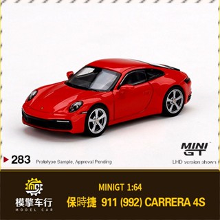 โมเดลรถยนต์จําลอง Minigt 1: 64 Porsche 911 992 Carrera S ของเล่นสําหรับเด็ก