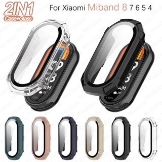 เคสป้องกันหน้าจอ PC ขอบแข็ง สําหรับ Xiaomi Mi Band 8 7 Smart Miband 6 5 4