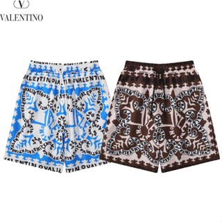 กางเกงขาสั้นลําลอง ผ้าฝ้าย พิมพ์ลาย VALENTINO สไตล์ใหม่ พร้อมส่ง