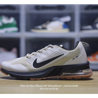 Original N_ike Air Max 2React SE "White/Black" รองเท้าผ้าใบลําลอง เหมาะกับการวิ่งจ๊อกกิ้ง