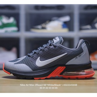 Original N_ike Air Max 2React SE "White/Black" รองเท้าผ้าใบลําลอง เหมาะกับการวิ่งจ๊อกกิ้ง