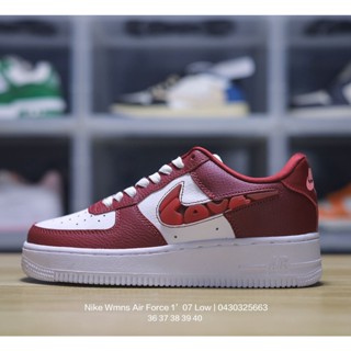 Original N_ike Wmns Air Force 107 Low "White/Cherry Blosso Pink" Air Force One Classic Low Joker รองเท้ากีฬาลําลอง