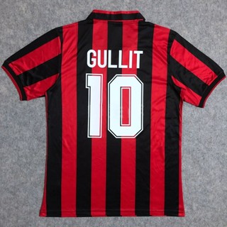 เสื้อกีฬาแขนสั้น ลายทีมชาติฟุตบอล AC Milan GULLIT VAN BASTEN 91-92 ชุดเหย้า คุณภาพสูง สไตล์เรโทร