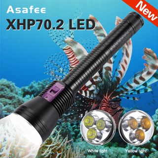 Asafee A37 ไฟฉายดําน้ํา XHP70 สวิตช์แม่เหล็ก อลูมิเนียมอัลลอย พลังงานสูง สําหรับดําน้ํา