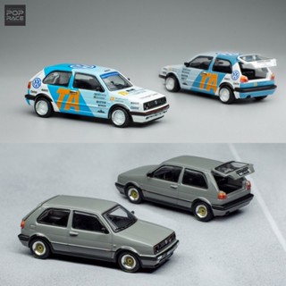 Poprace โมเดลรถกอล์ฟ Volkswagen GOLF GTI MK2 GREY 1: 64 สีเทา