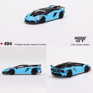 โมเดลรถยนต์ Minigt 1: 64 Lamborghini LB WORKS Blue EVO ขนาดมินิ ของเล่นสําหรับเด็ก 494