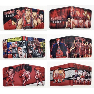 กระเป๋าสตางค์ ใบสั้น หนัง PU ลายการ์ตูนอนิเมะ Slam Dunk Kuroko Basketball สําหรับผู้ชาย