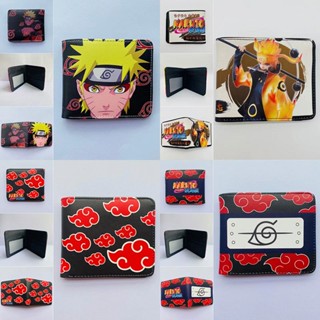 ใหม่ กระเป๋าสตางค์ กระเป๋าใส่เหรียญ หนัง PU ลายการ์ตูน Ninja Red Cloud Ninja Series Merchandise Naruto Sasuke รุ่นที่สี่ Konoha Uchiha