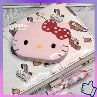 เครื่องคิดเลขน่ารัก เครื่องคิดเลขวิทยาศาสตร์ HelloKitty การ์ตูนน่ารักเครื่องคิดเลขแบบพกพากระจกพลิกมินิคอมพิวเตอร์ KT แต่งหน้ากระจกสาวใช้