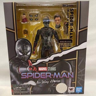 Bandai 62092 SHF Marvel Spider-Man 3 Heroes No Return Black Gold Suit Doctor Strange สินค้าสําเร็จรูป