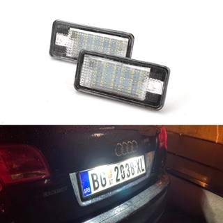 หลอดไฟติดป้ายทะเบียนรถยนต์ LED 12V แบบเปลี่ยน สําหรับ Audi A3 8p A4 B6 B7 2 ชิ้น