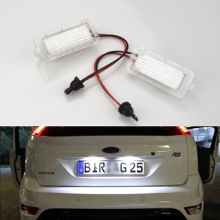 หลอดไฟติดป้ายทะเบียนรถยนต์ LED 12V สีขาว สําหรับ Ford Focus 5D Fiesta Mondeo MK4 C-Max MK2 S-Max Kuga Galaxy 6000k 2 ชิ้น