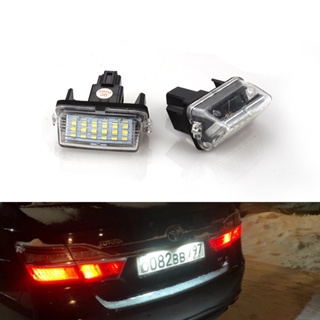 หลอดไฟ LED 12V ติดป้ายทะเบียนรถยนต์ สําหรับ Toyota Camry Peugeot Citroen 206 306 307 406 407 C3 Yaris 2 ชิ้น