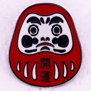 เครื่องประดับ เข็มกลัด รูปตุ๊กตา Daruma น่ารัก สไตล์ญี่ปุ่นดั้งเดิม สําหรับผู้ชาย และผู้หญิง