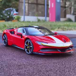 โมเดลรถยนต์ Than America 1: 18 Ferrari SF90 โลหะผสม ของเล่นสําหรับเด็ก