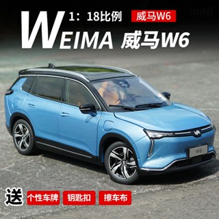 โมเดลรถยนต์จําลอง Weima W6 New Energy Electric Car 1:18 อัลลอยด์ พร้อมเสาชาร์จ