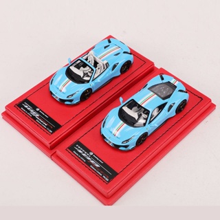 โมเดลรถยนต์ Rw 1: 64 Ferrari Horse Leap 488 Pista Hard Top Convertible Resin ของเล่นสําหรับเด็ก