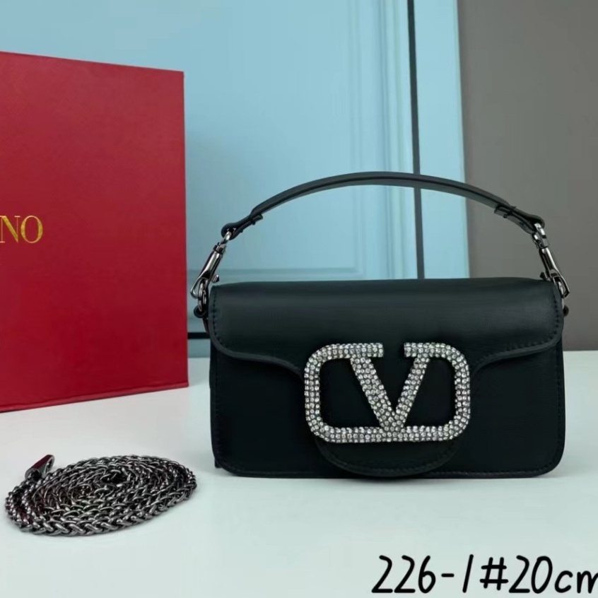กระเป๋าสะพายไหล่ Valentino True 100% สายโซ่ ขนาด 20-11-5 ซม. สําหรับผู้หญิง