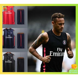 เสื้อบอลย้อนยุค เสื้อบอลแขนยาว PSG Paris Saint-Germain No. 10 Neymar No. 7 เอ็มbappe เสื้อกล้ามฝึกซ้อมแขนกุด