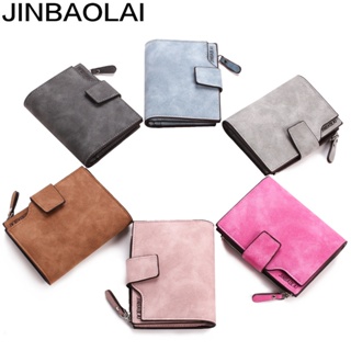 Jinbaolai ขายส่ง กระเป๋าสตางค์หนัง มีซิป มีช่องใส่บัตรหลายช่อง สไตล์เกาหลี สําหรับผู้หญิง