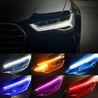 ไฟหน้ารถยนต์ LED DRL 12V สว่างมาก กันน้ํา สีนีออน