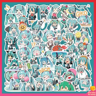 สติ๊กเกอร์ 100 แผ่น สติ๊กเกอร์น่ารัก สติกเกอร์ Hatsune Miku รุ่น chibi 65แผ่นอะนิเมะการ์ตูนคอมพิวเตอร์แก้วน้ำตกแต่ง iPad สติกเกอร์ DIY กันน้ำ