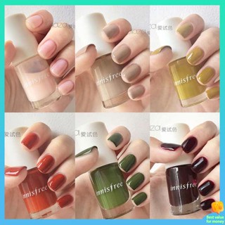 สีทาเล็บเจลไม่ต้องอบ สีทาเล็บลอกได้ เกาหลี innisfree ยาทาเล็บ Innisfree สำหรับผู้หญิงสีชานม54ไวน์แดงเชอร์รี่51ไม่ต้องอบติดทนนาน