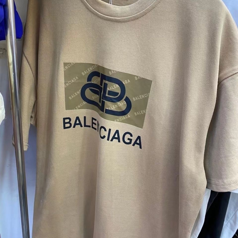 Balenciaga เสื้อยืด ผ้าฝ้ายแท้ พิมพ์ลายปารีส สไตล์ยุโรป และอเมริกา แฟชั่นฤดูร้อน สําหรับผู้ชาย และผู้หญิง