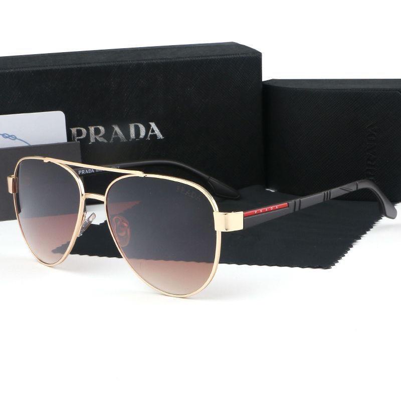 แว่นกันแดดแฟชั่นยอดนิยมของ PRADA สุดฮอต แว่นกันแดดผู้ชายธุรกิจลําลอง แว่นคางคกคนขับ