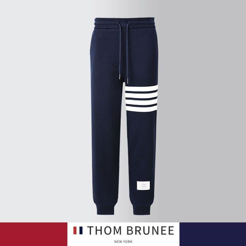 Thom Browne กางเกงวอร์ฟเฟิล ผู้ชาย ทอมบราวน์ ฤดูใบไม้ร่วงและฤดูหนาว Thom กางเกงวอร์มผู้ชาย tb กางเกงวอร์มนักเรียน